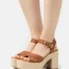 Tamaris Sandalen Met Hoge Hak - Cognac
