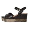 Tamaris Sandalen Met Sleehak - Black Leather